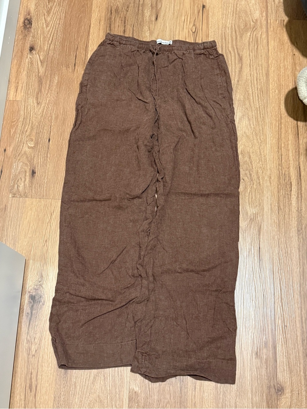 Brown abercrombie linen pants